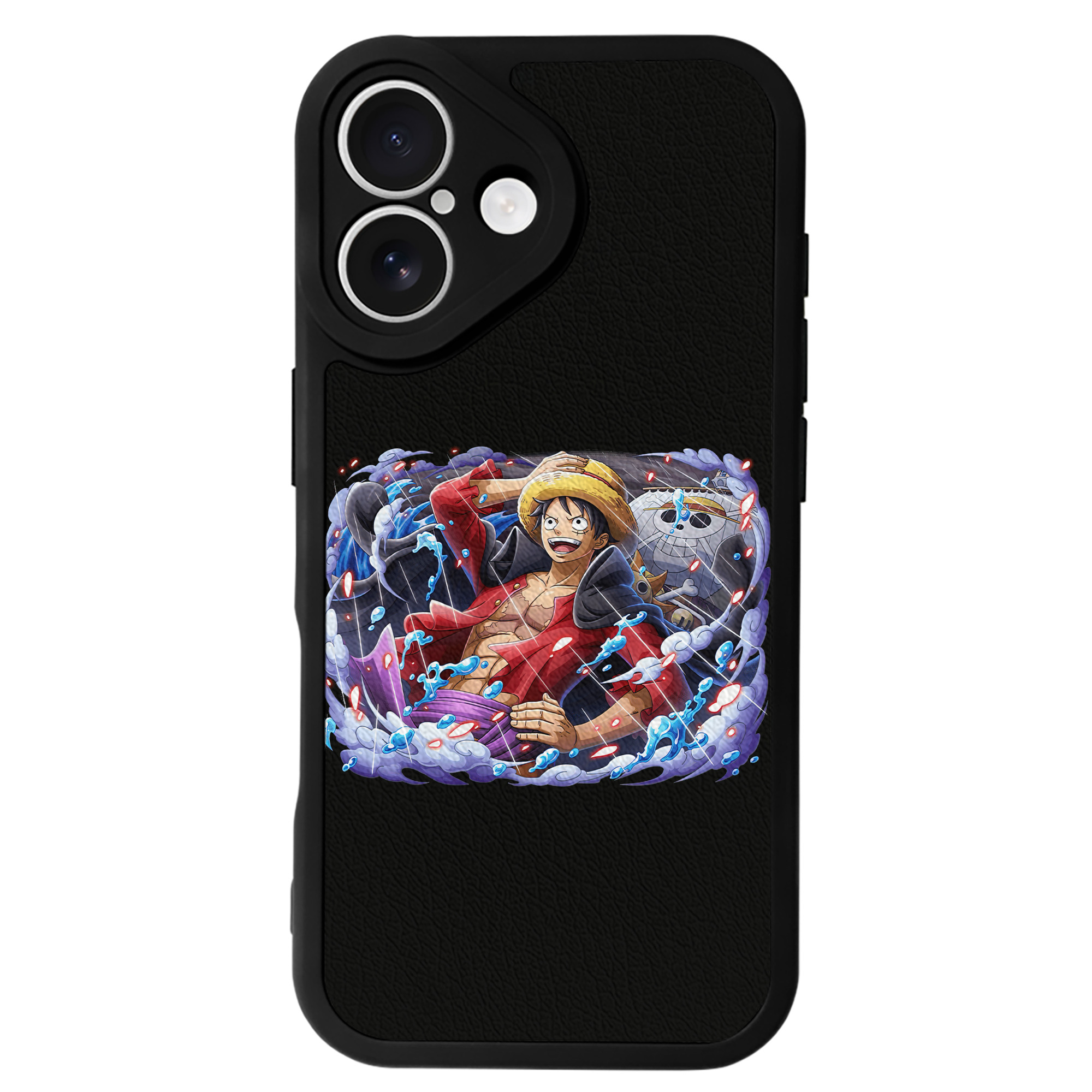 （画像用） ワンピース モンキー・D・ルフィ ONE PIECE Monkey D. Luffy 【iPhone 16シリーズ対応】シリコンスマホケース（レザー調） 材質：シリコン